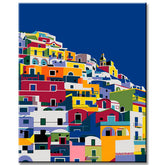 Painting by numbers art Colorful city on the Mediterranean